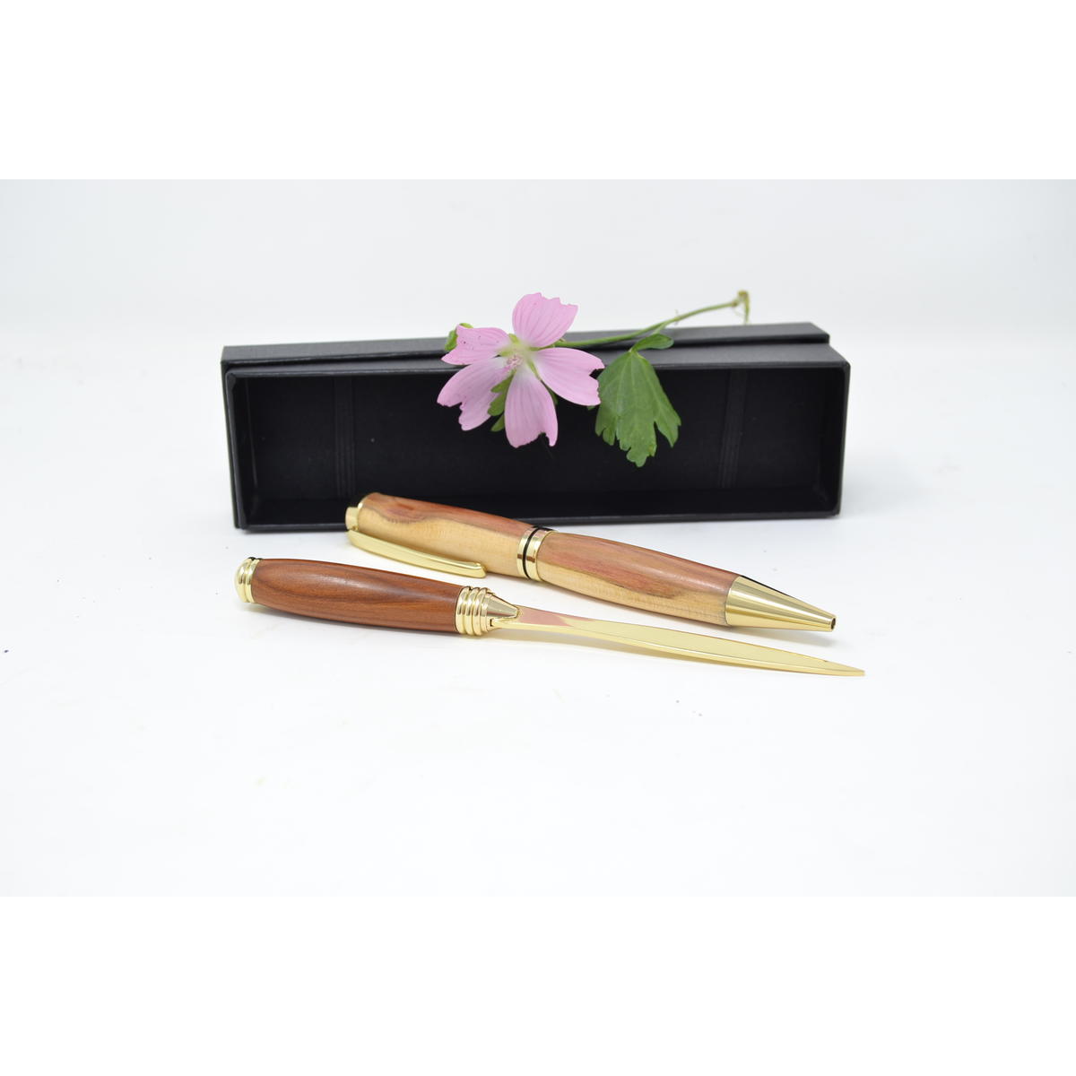 Edles Geschenkset Holzkugelschreiber mit Holz Brieföffner aus Zwetschke