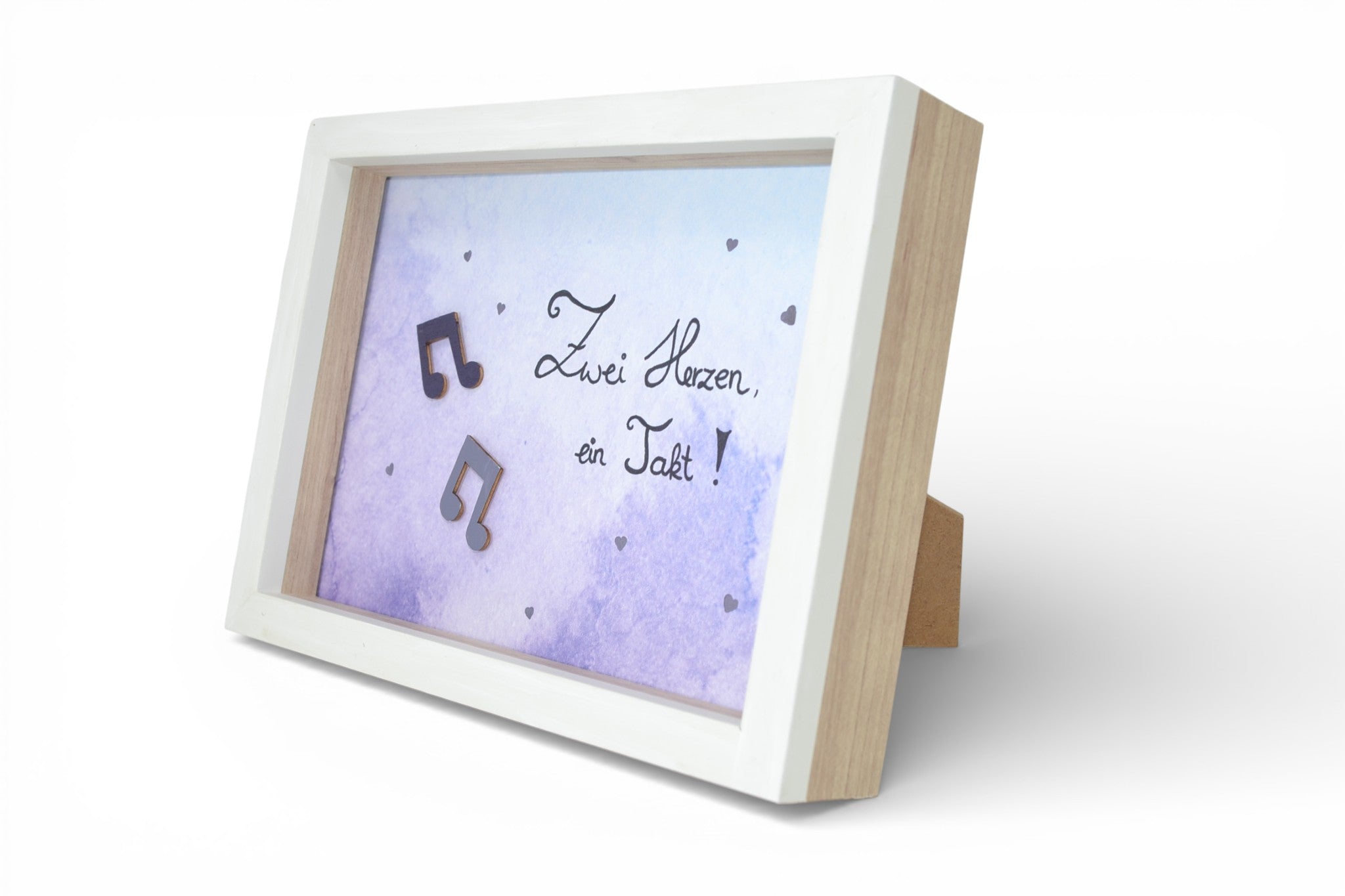 Bilderrahmen Dekobild "2 Herzen, 1 Takt"