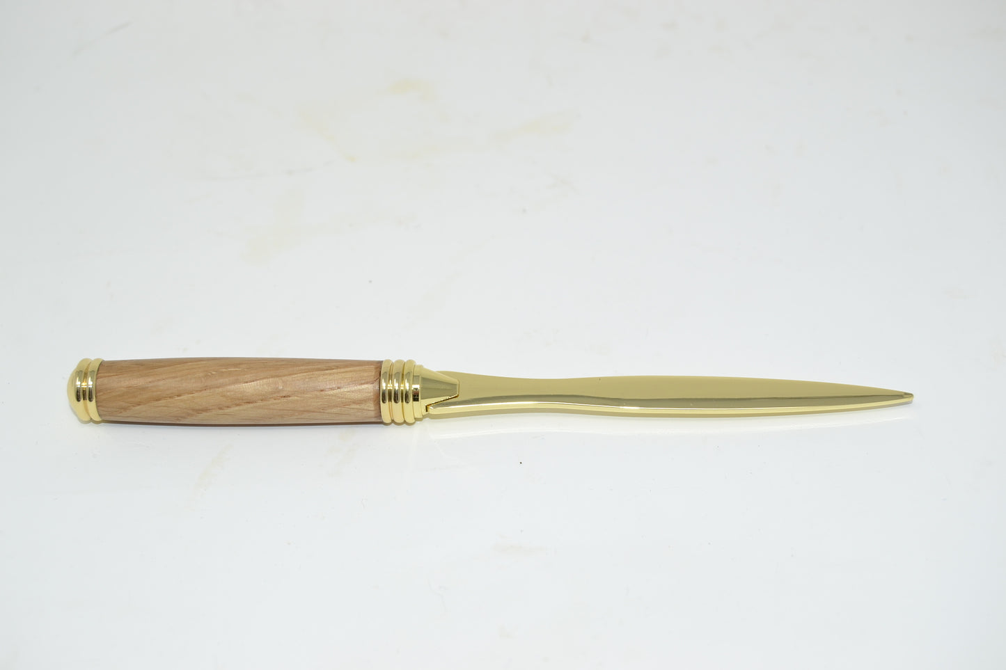 Holz Brieföffner aus Walnuss, vergoldet