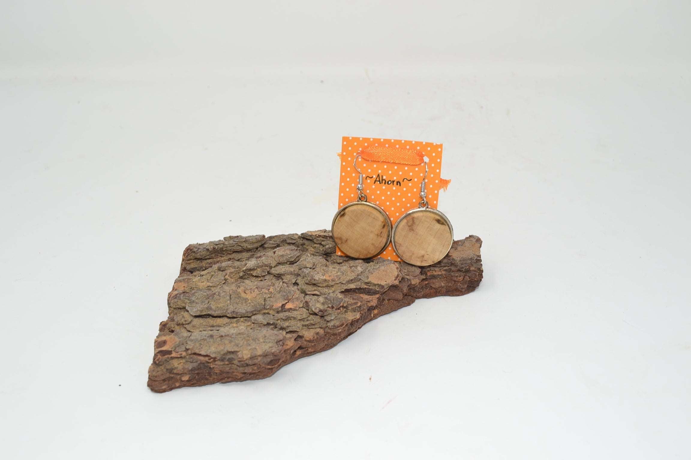 Holz Ohrringe 3 cm Ahorn Handarbeit