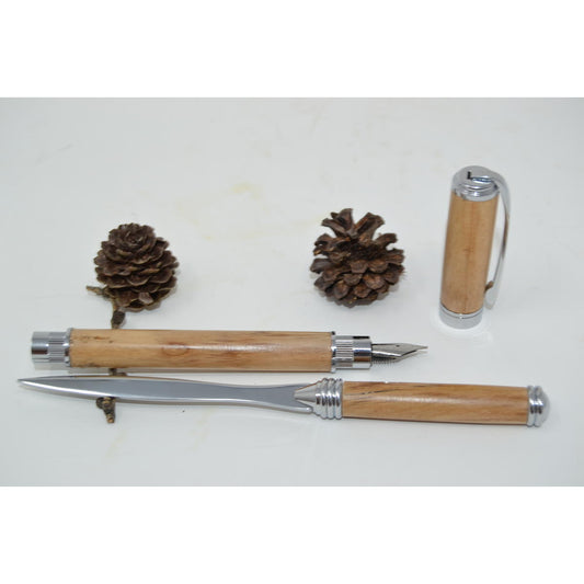 Holz Schreibset Holzfüllfeder & Holz Brieföffner aus Zedernholz