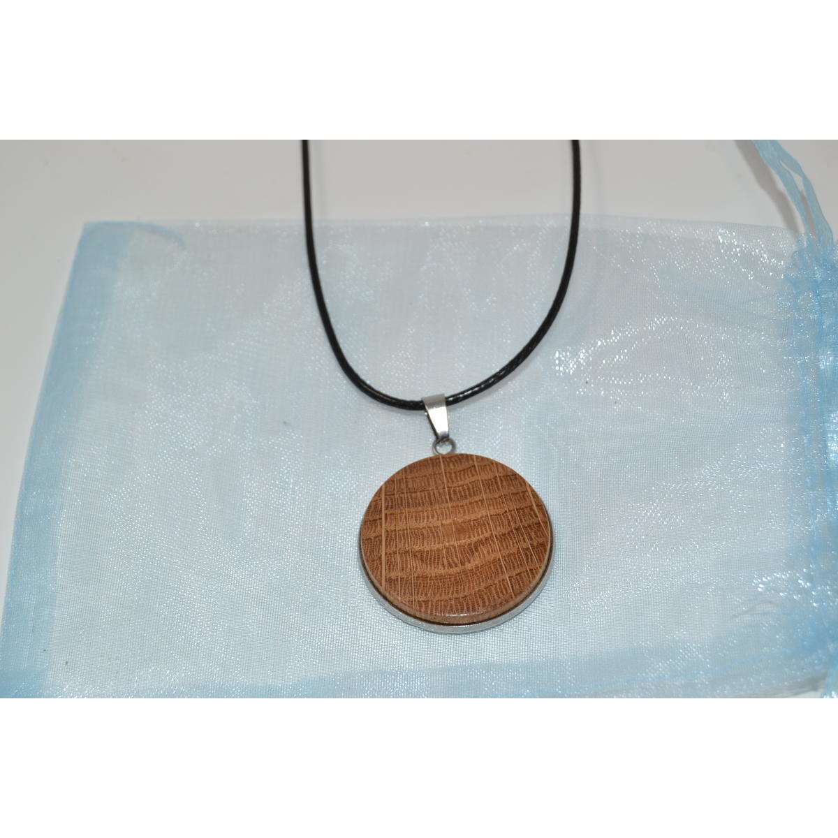 Holz Halskette Eiche 3 cm Handarbeit