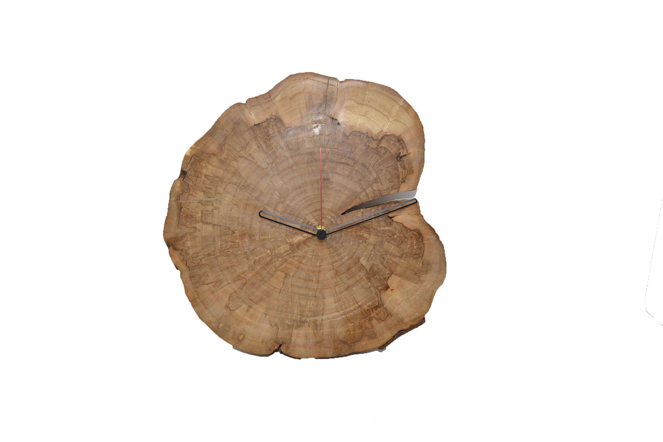 Holz Wanduhr 28x27 cm Hainbuche Handarbeit