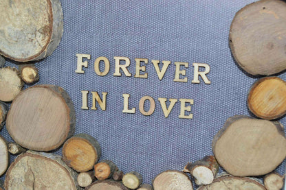 Holzbild "forever in love"