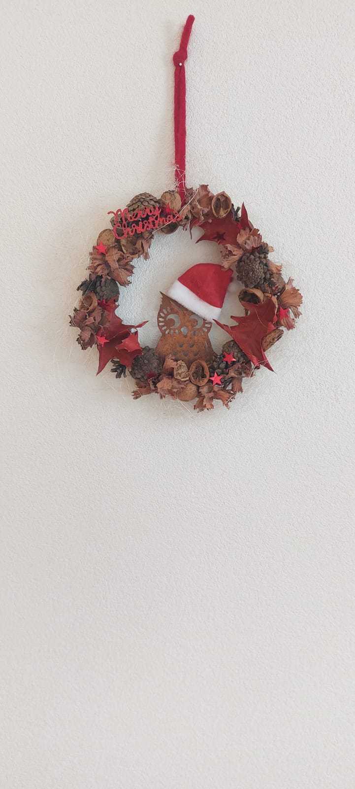 Weihnachtstürkranz "Eule" aus Naturmaterialien