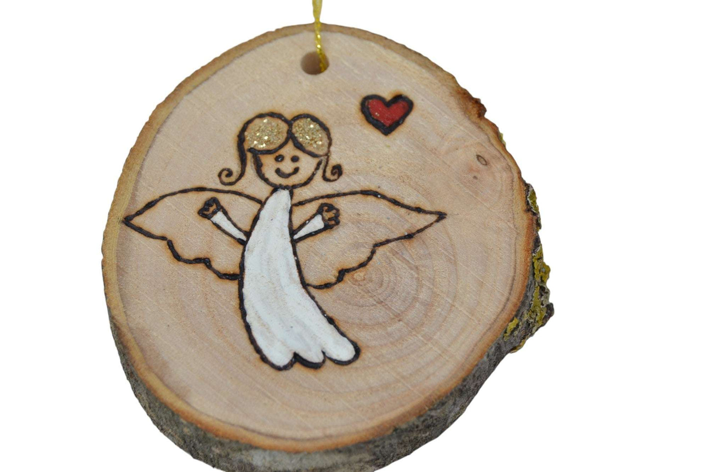 Holz Weihnachtsbaum Schmuck Geschenkanhänger mit Engel-Motiv