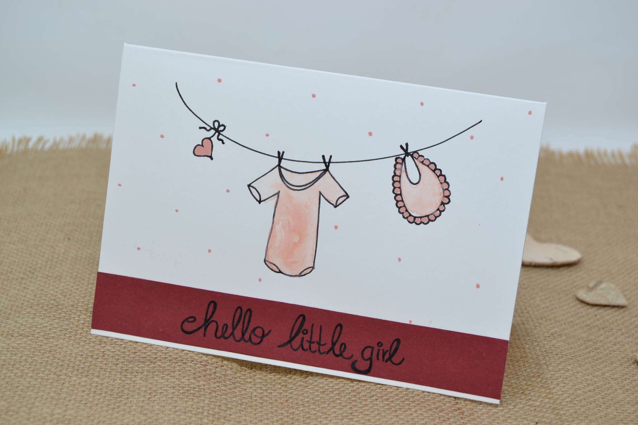 Glückwunschkarte zur Geburt "hello little girl"