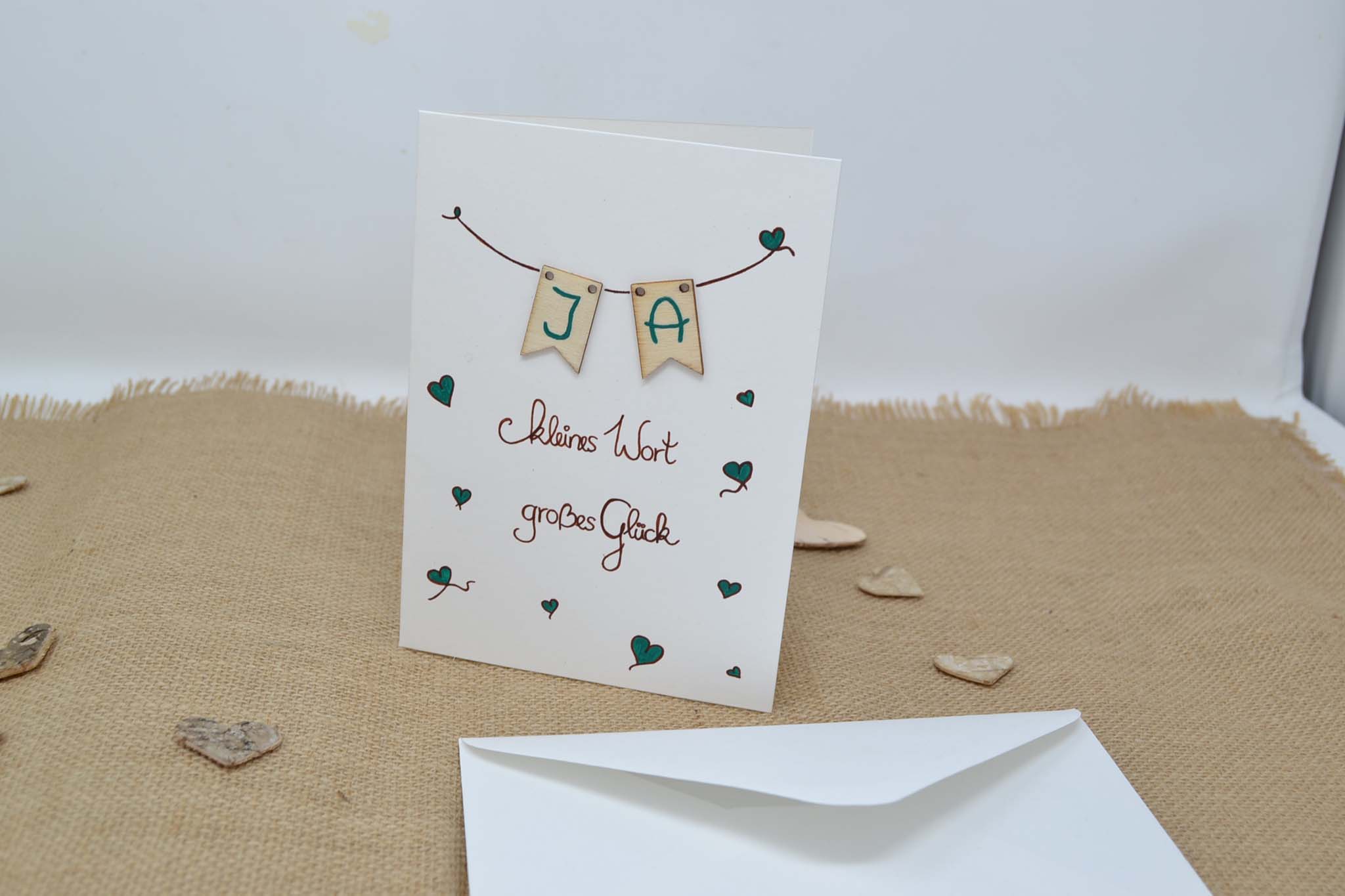 Glückwunschkarte zur Hochzeit "Ja-Wort"