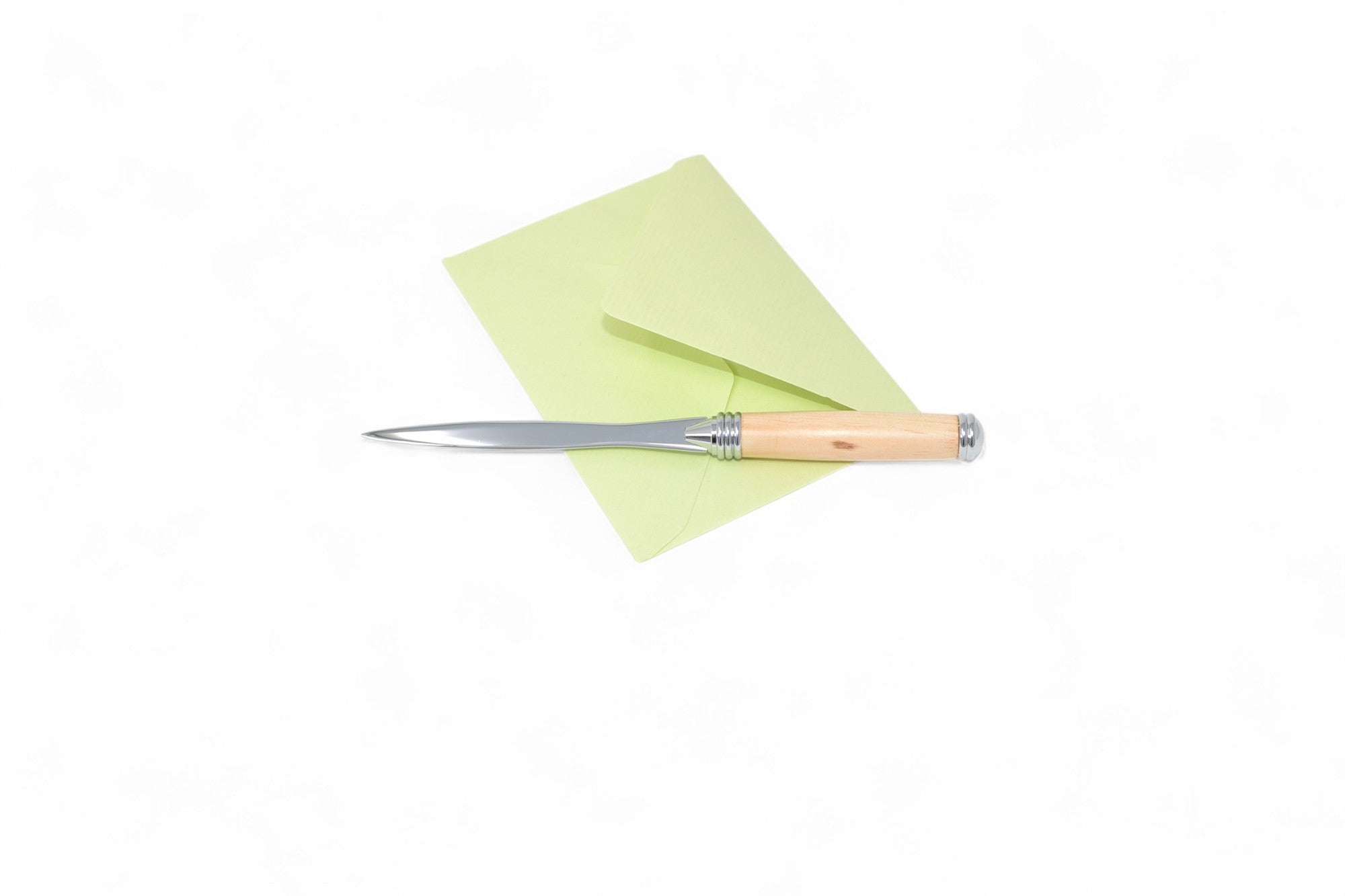 Holz Brieföffner Zirbe verchromt