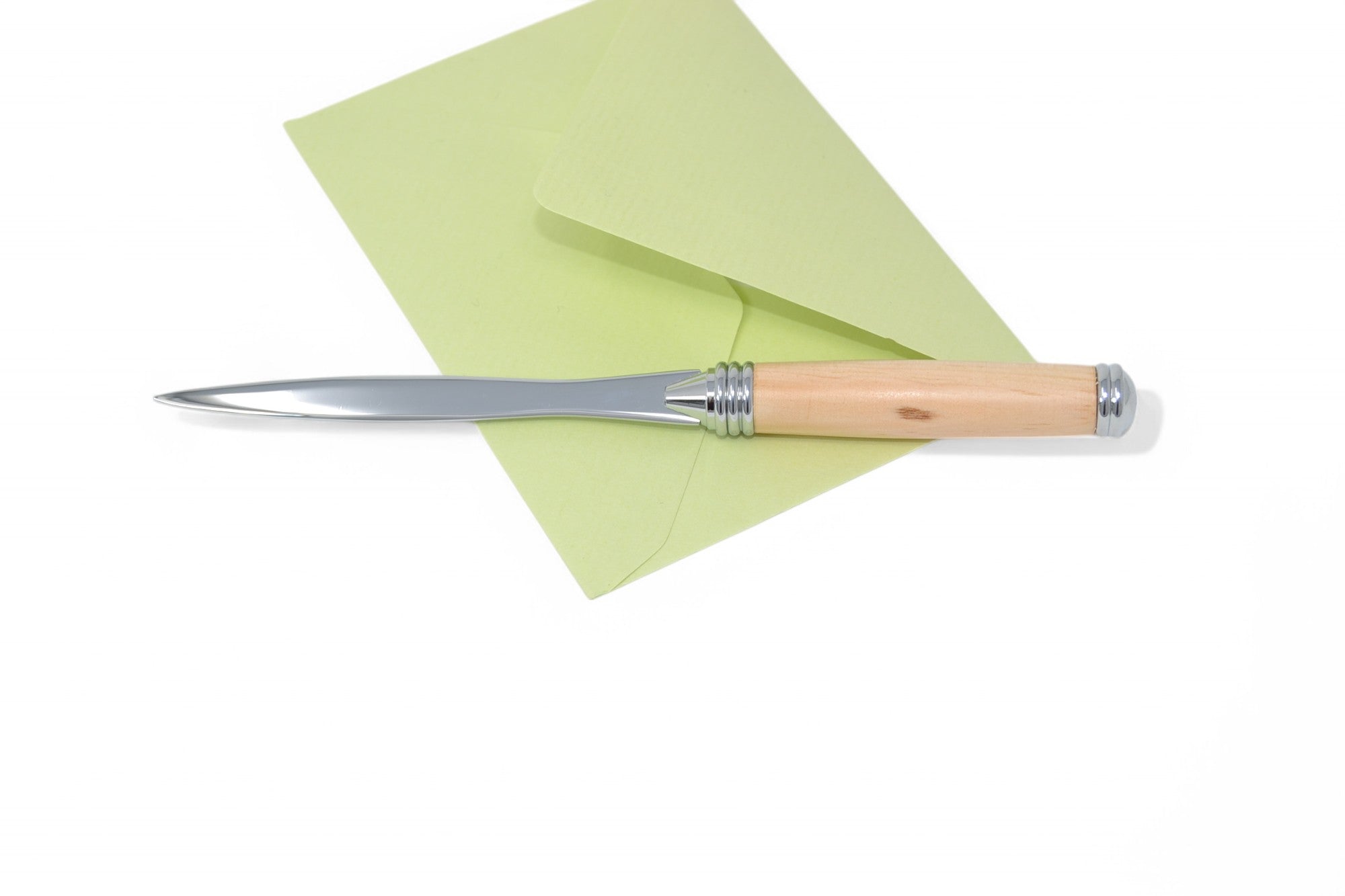 Holz Brieföffner Zirbe verchromt