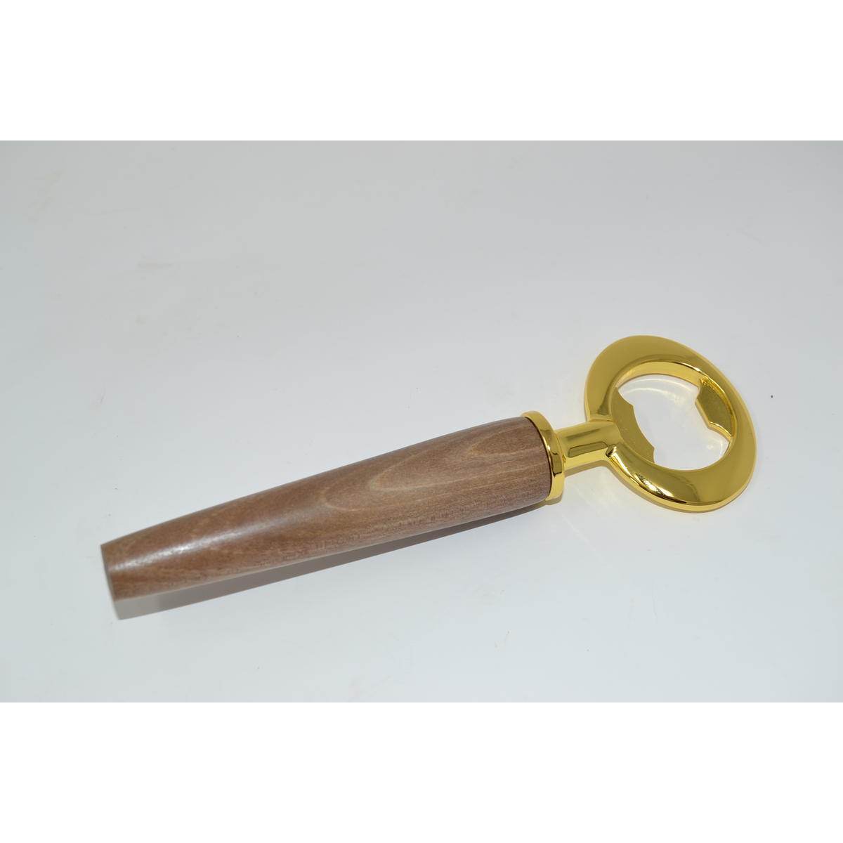 Holz Flaschenöffner aus Walnussholz, vergoldet