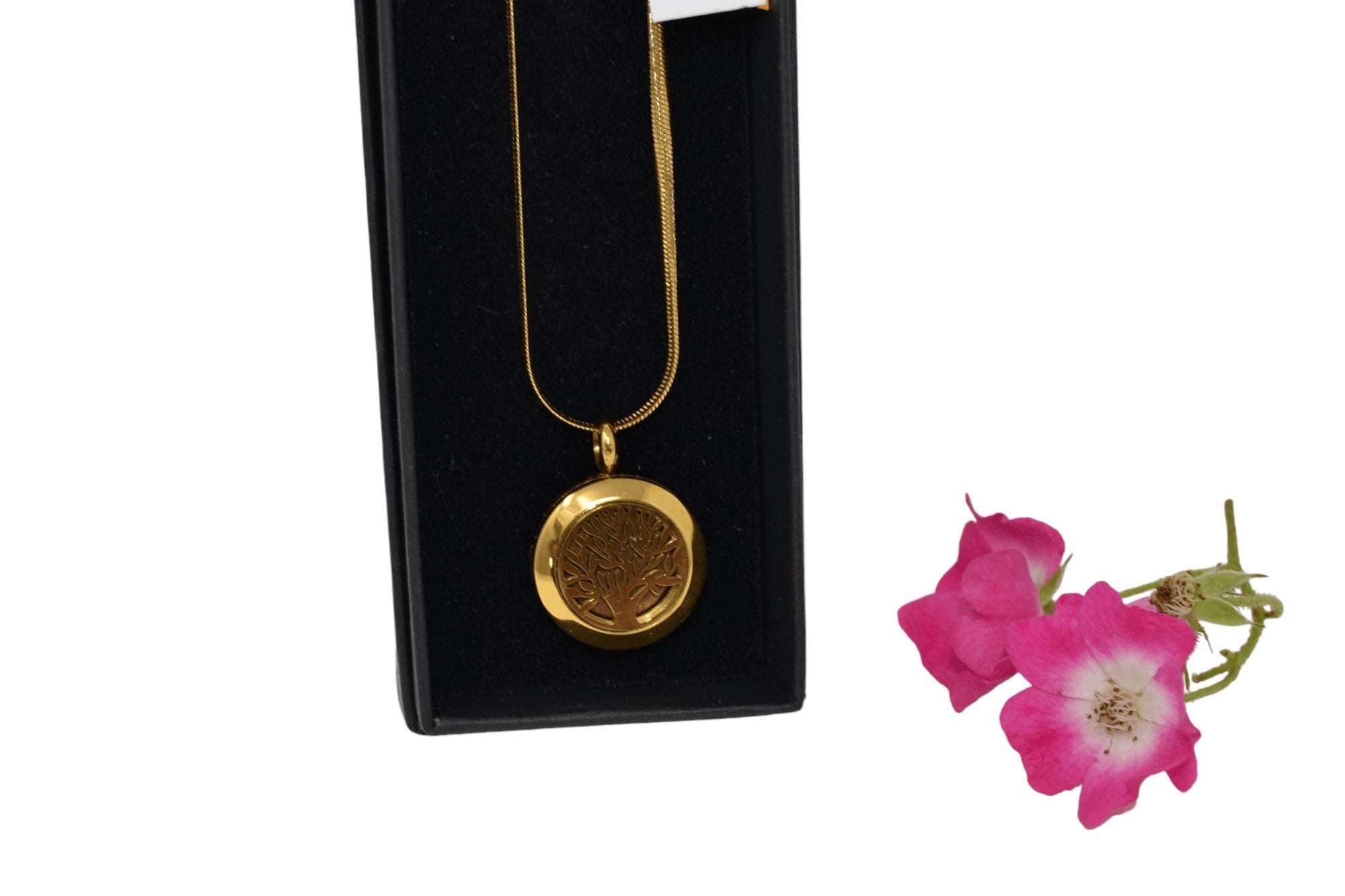 Holz Halskette Ulme Lebensbaum 2 cm Trachtenschmuck Handarbeit