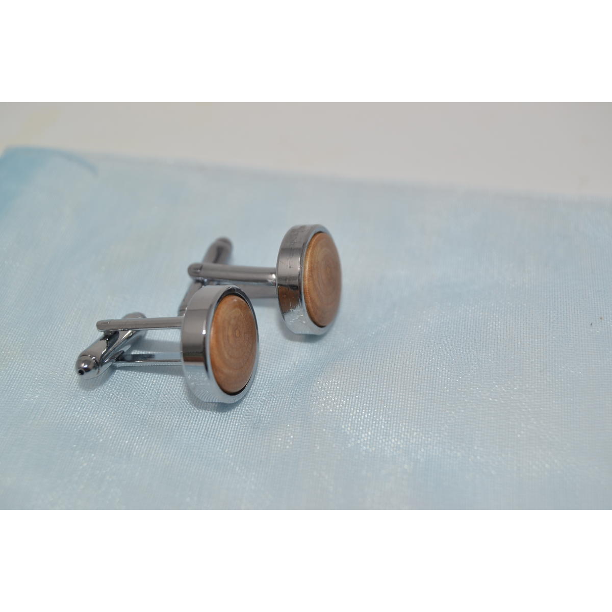 Holz Manschettenknöpfe aus Kirsche, verchromt