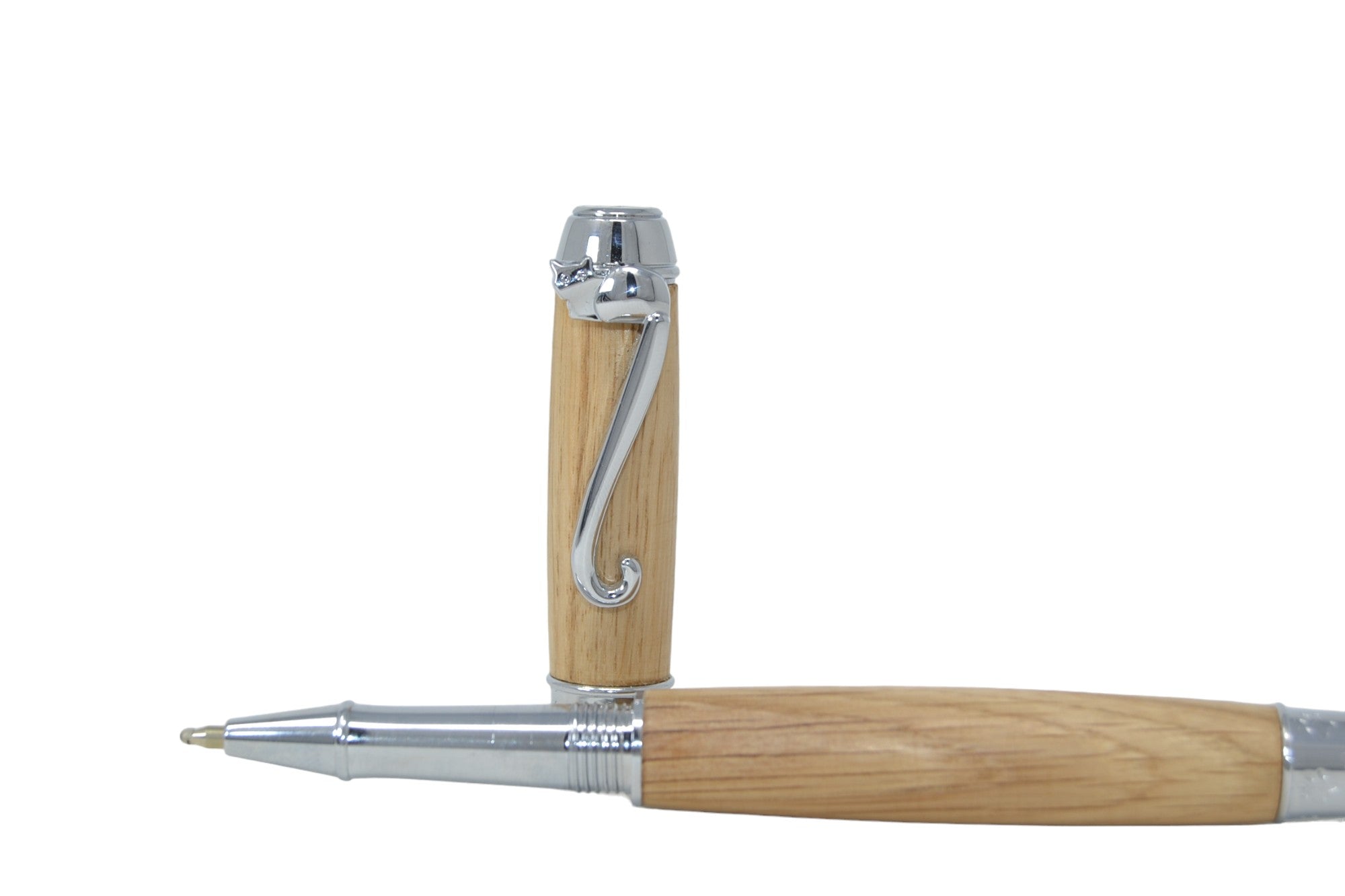 Holz Rollerpen "Katze" aus Eiche
