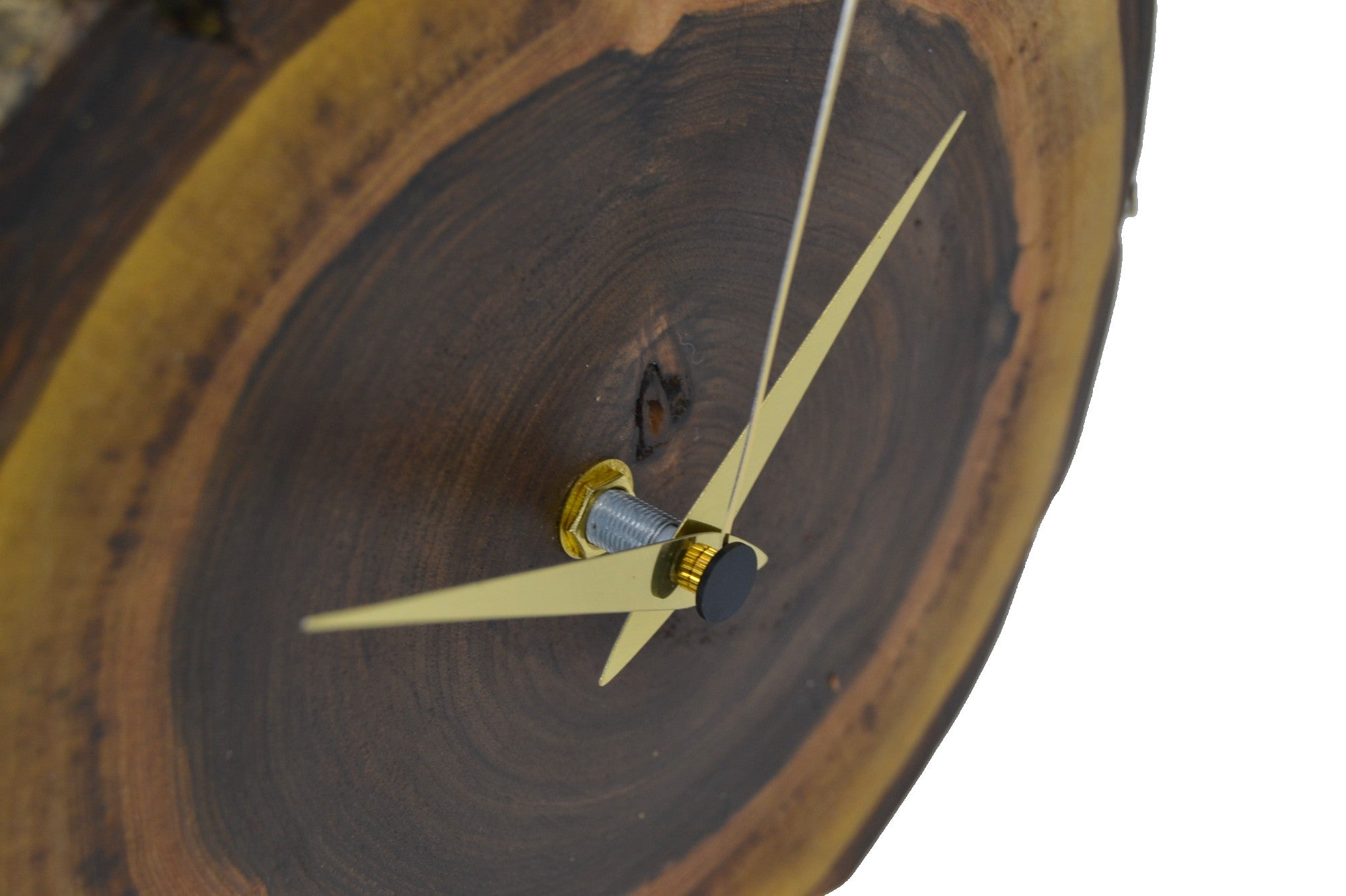 Holz Wanduhr mit Rinde