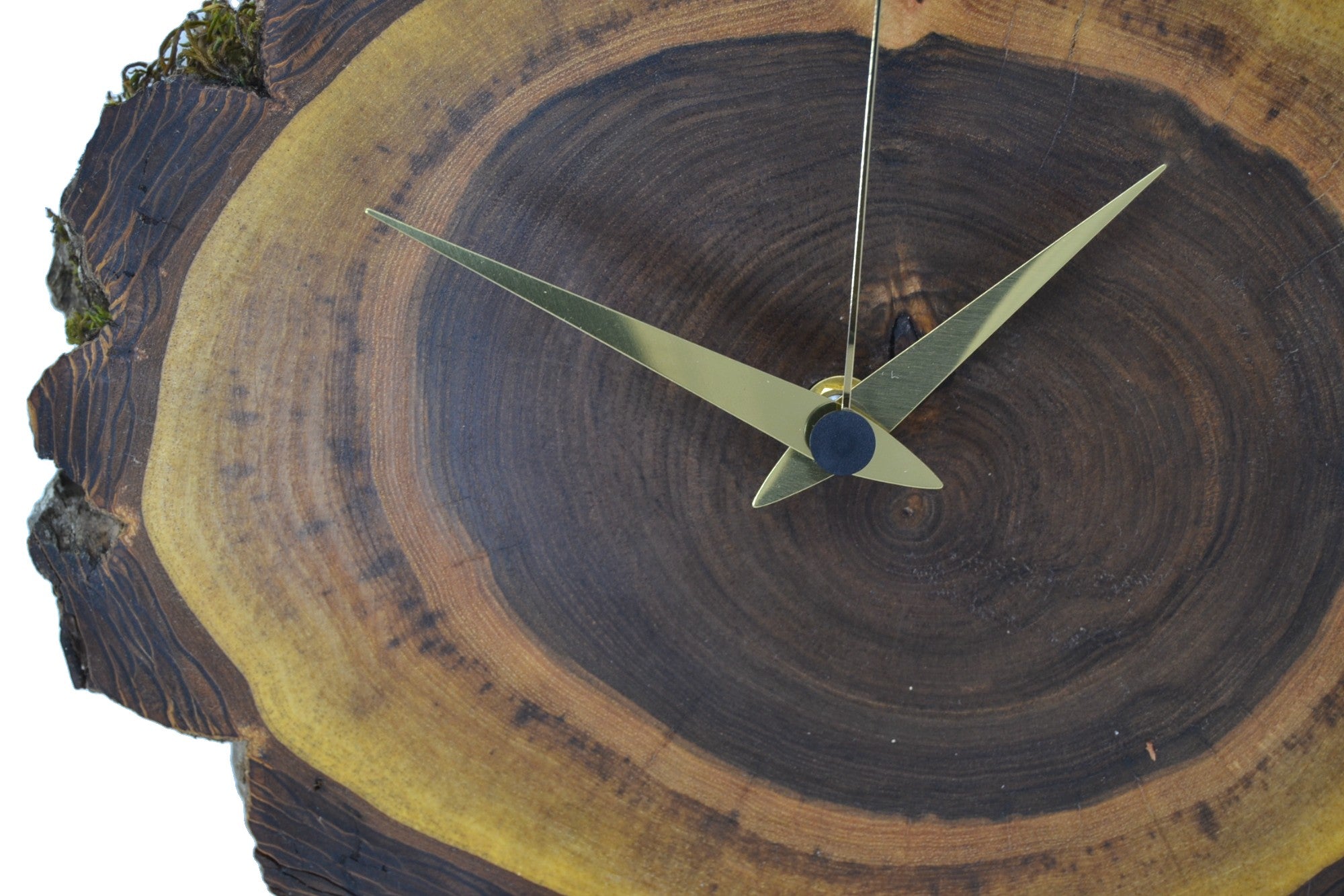 Holz Wanduhr mit Rinde