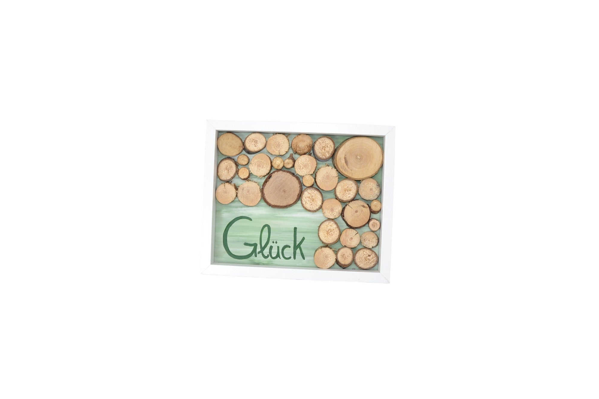 3D Holzbild "Glück" aus Baumscheiben