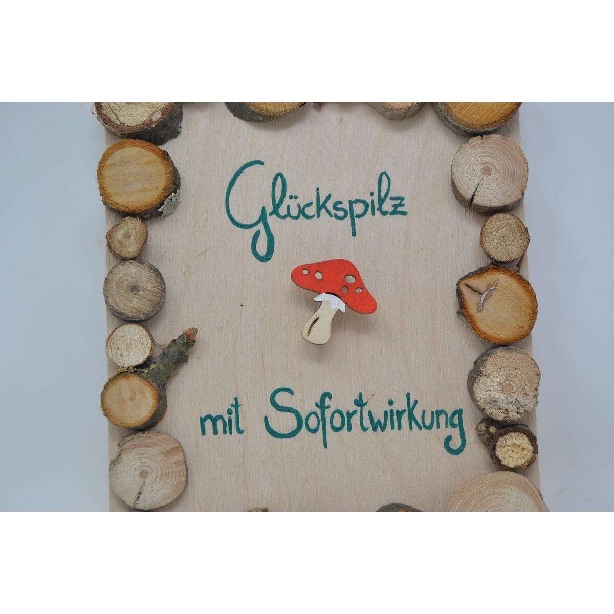 Holzbild "Glückspilz"