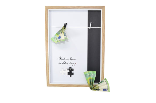 Holzgeschenk "Hand in Hand" Geldgeschenk