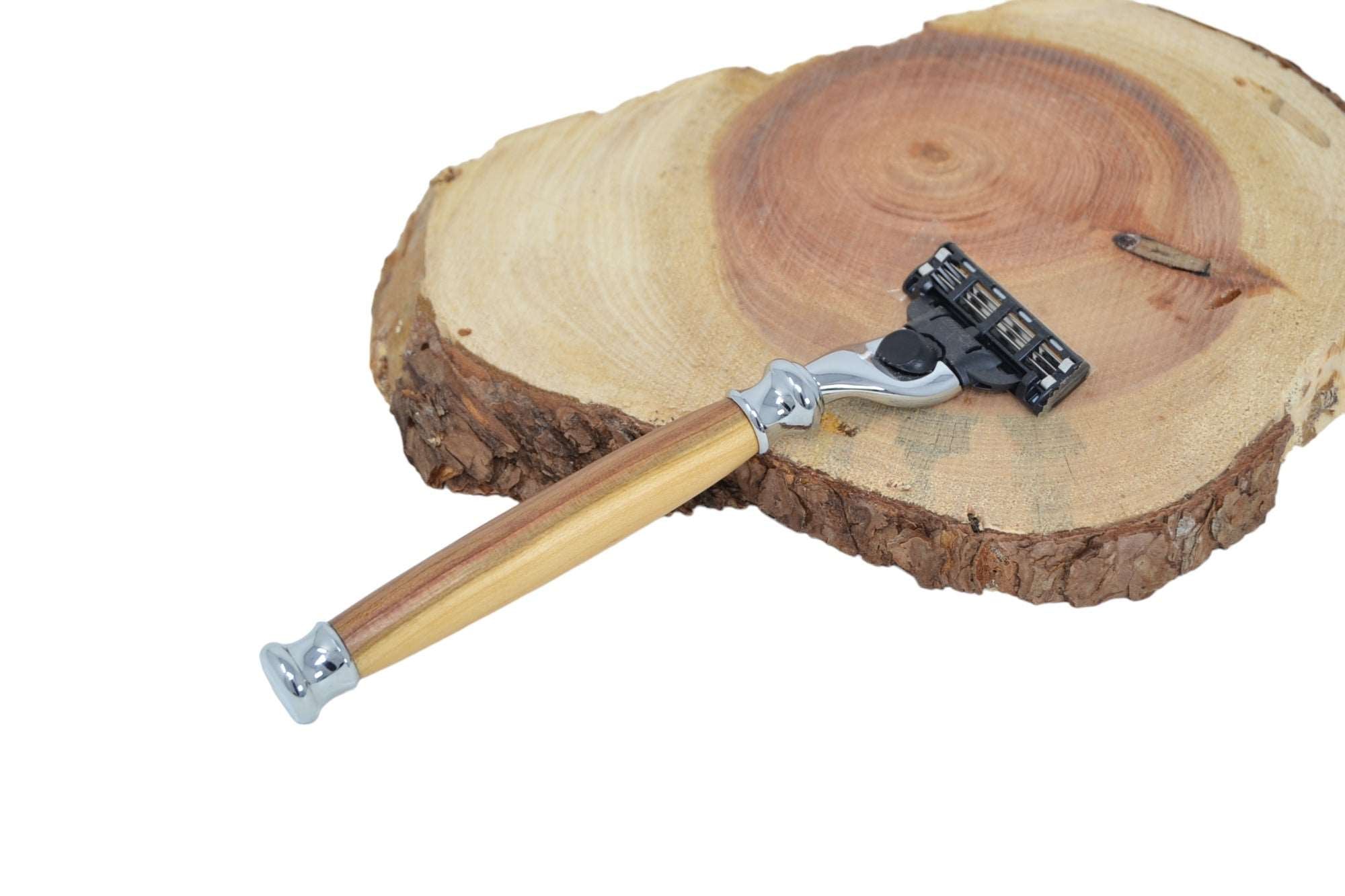 Holz Nassrasierer aus Zwetschkenholz