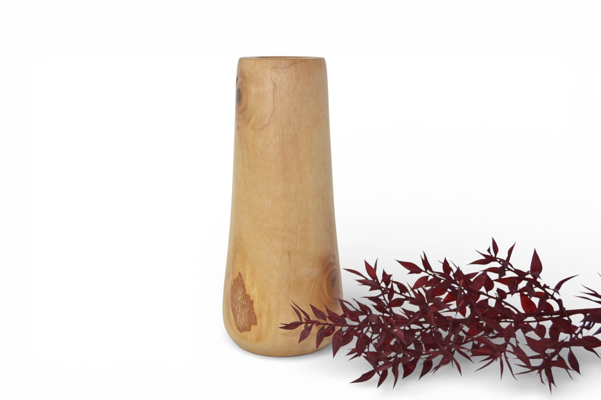 Holz Blumenvase Birke 70 cm Handarbeit