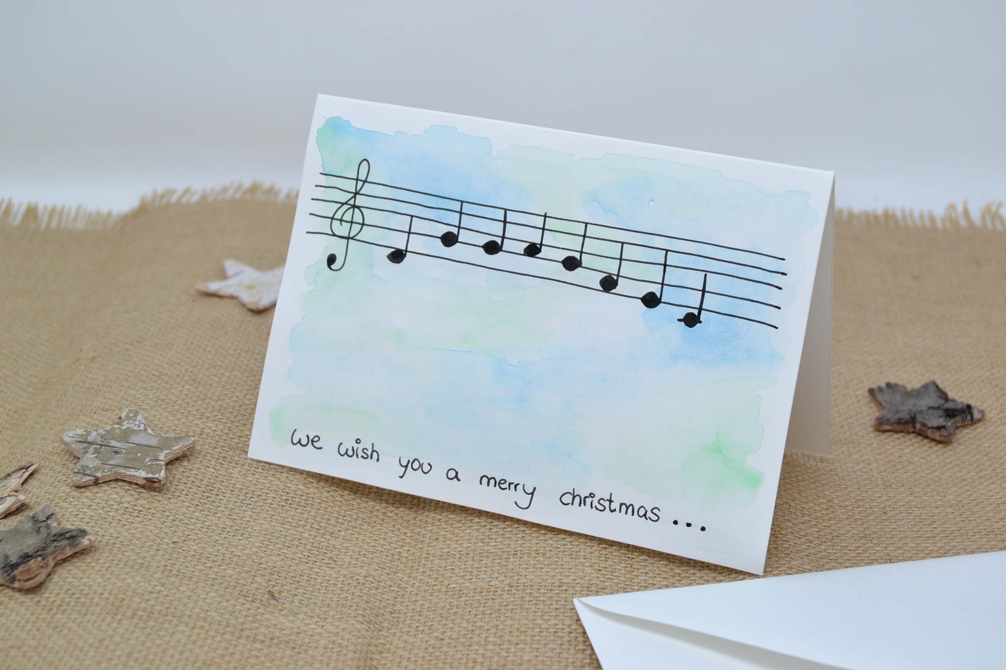 Weihnachtskarte "We wish you a merry christmas"