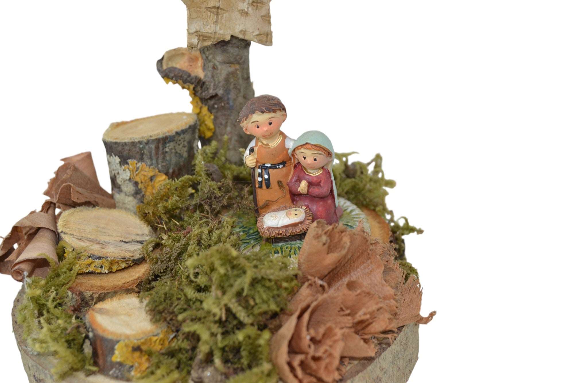 Handgefertigte Krippe aus Holz