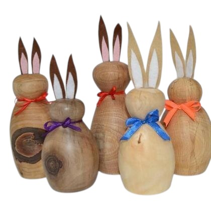 Gedrechselte Holz Osterhasen