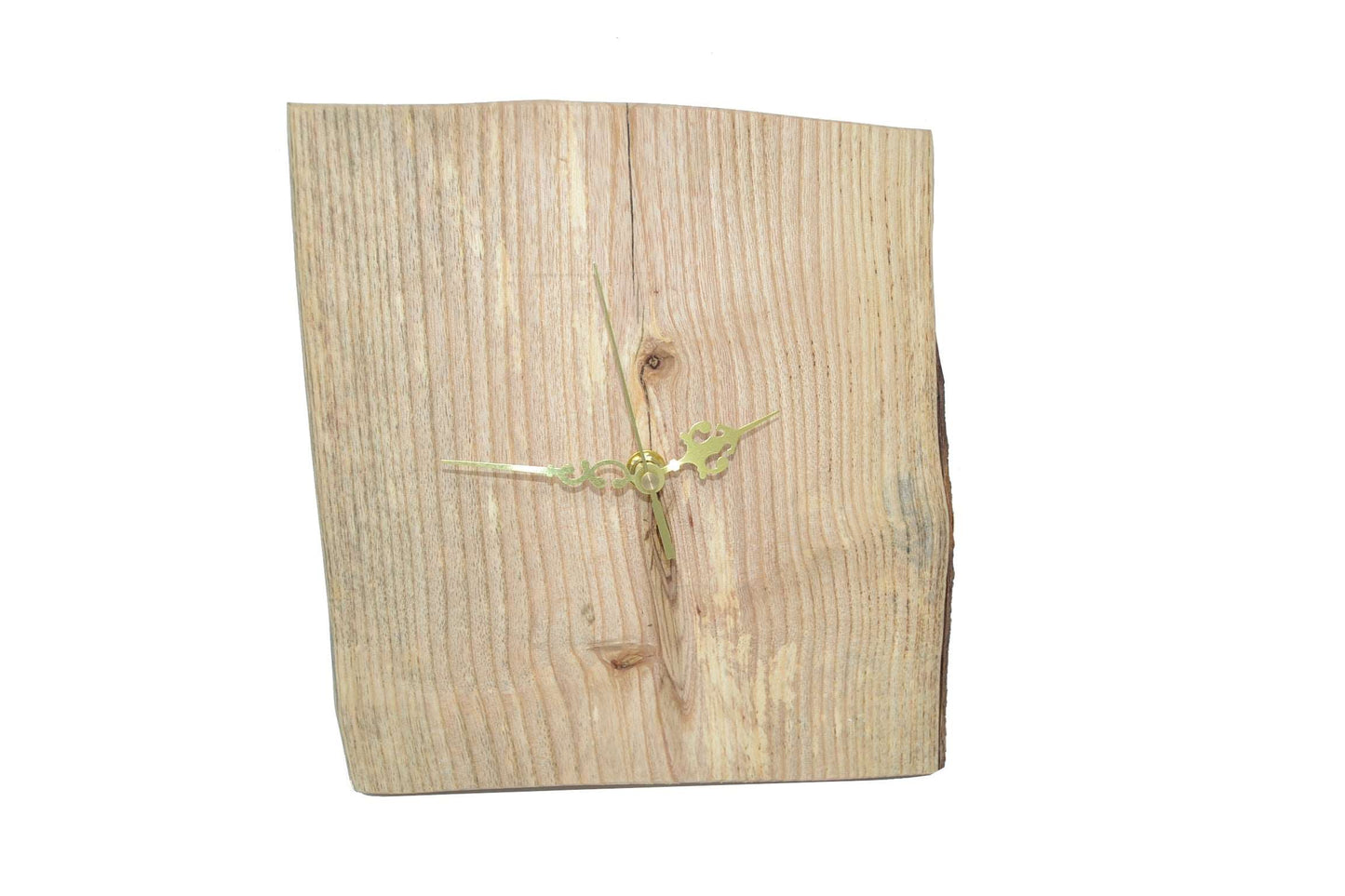 Holz Wanduhr Standuhr Esche 24 x 22 cm Unikat Handarbeit