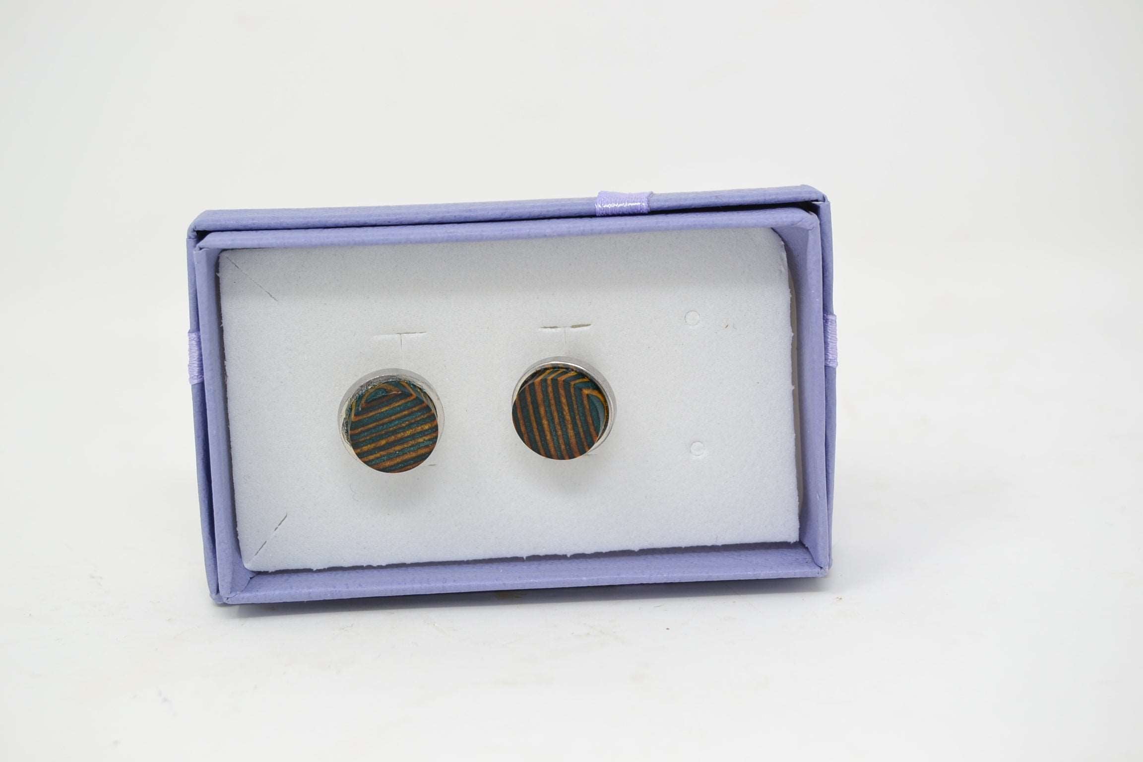 Holz Ohrstecker Skateboard-Holz 1,5 cm Handarbeit