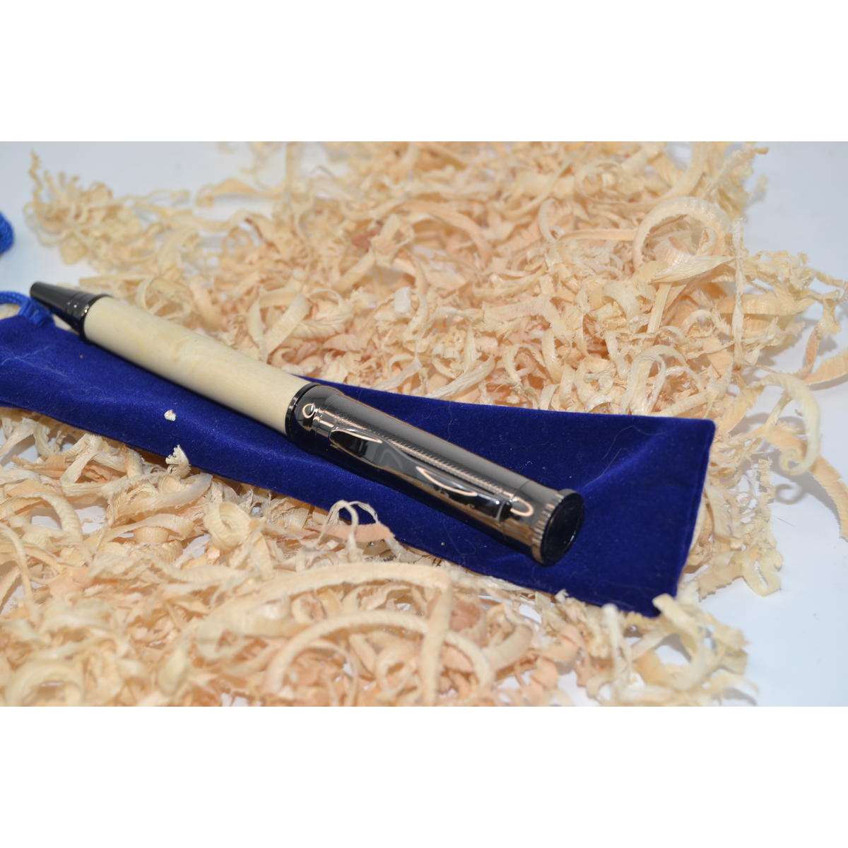 Holzkugelschreiber Pen Ahorn gun metallic Unikat Geschenk