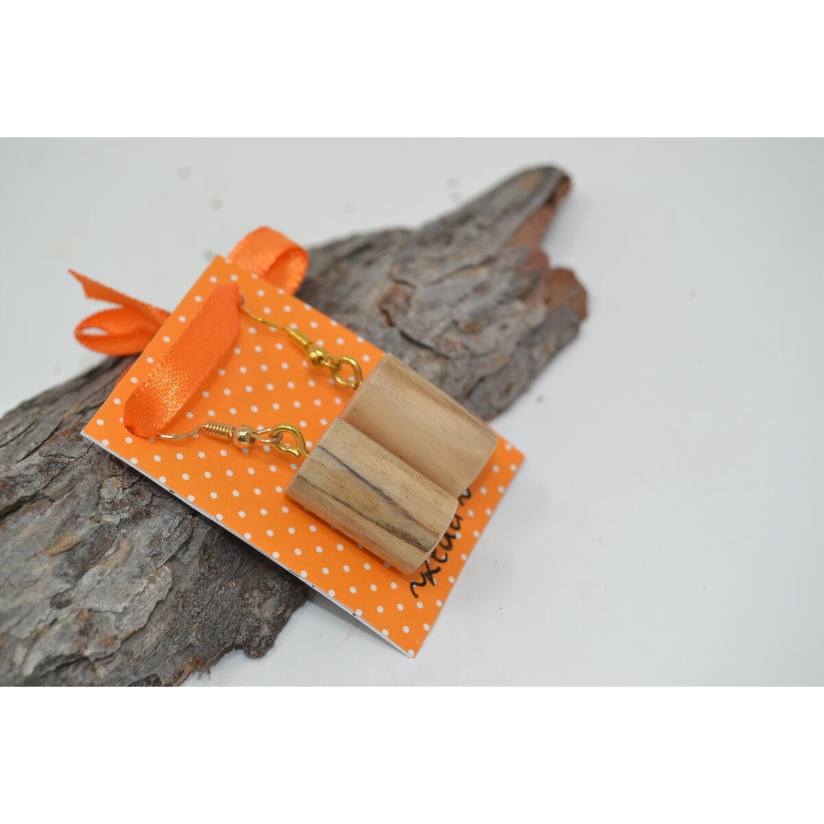 Holz Ohrringe Zeder 2x1 cm handmade Unikat