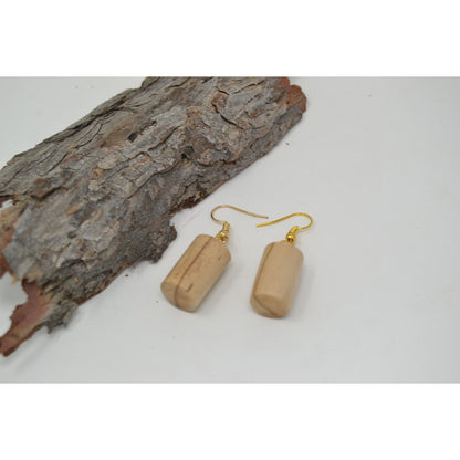 Holz Ohrringe Zeder 2x1 cm handmade Unikat