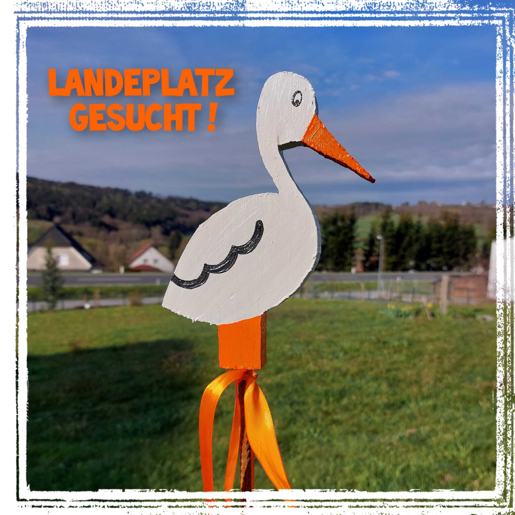 Gartendeko Storch als Gartenstecker 20 cm wetterfest