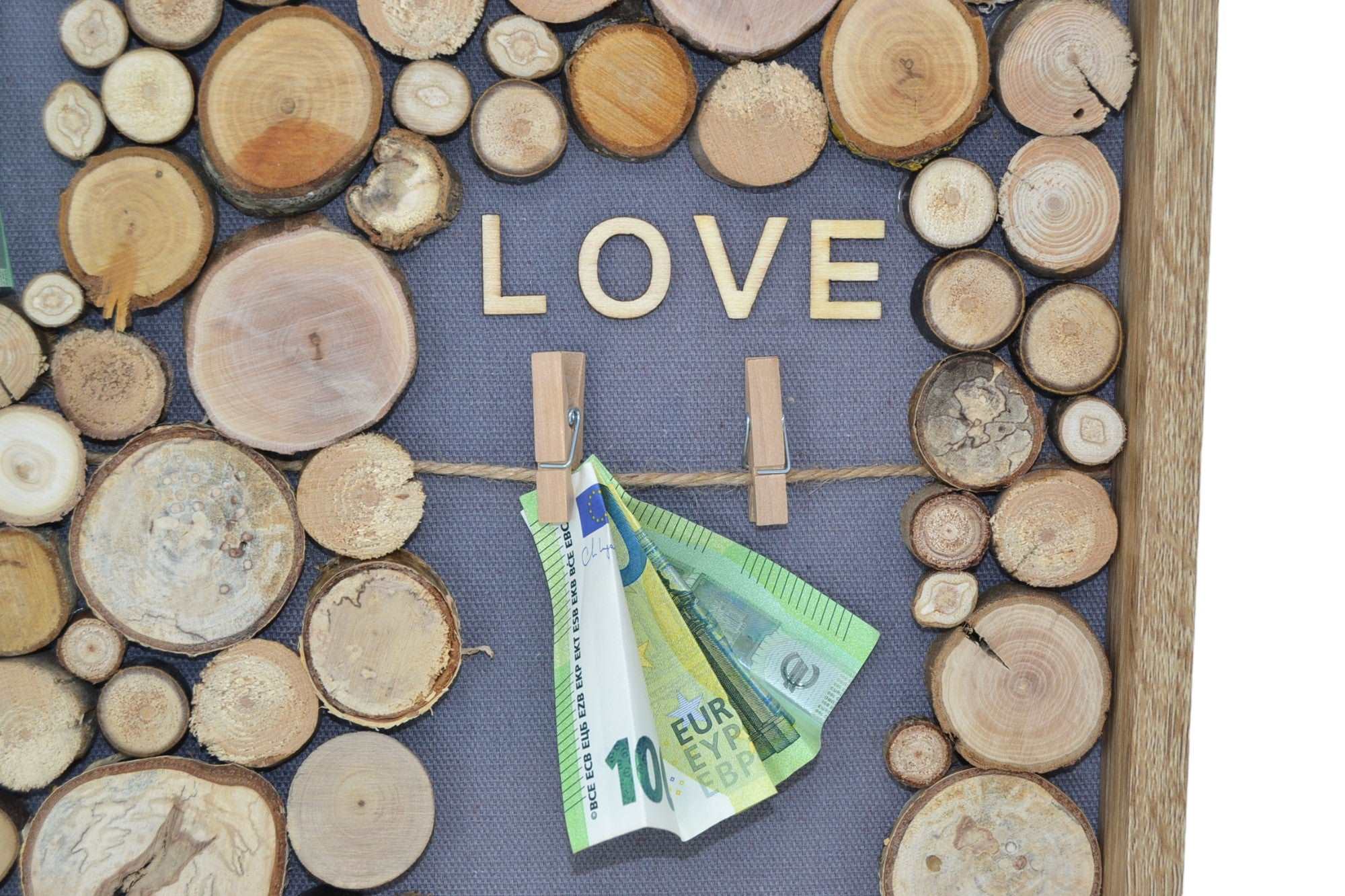 3D Holzbild "Love" als Geldgeschenk