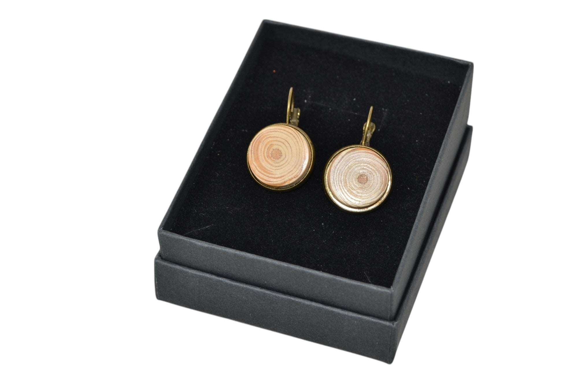 Holz Ohrringe Fichte 2 cm Handarbeit