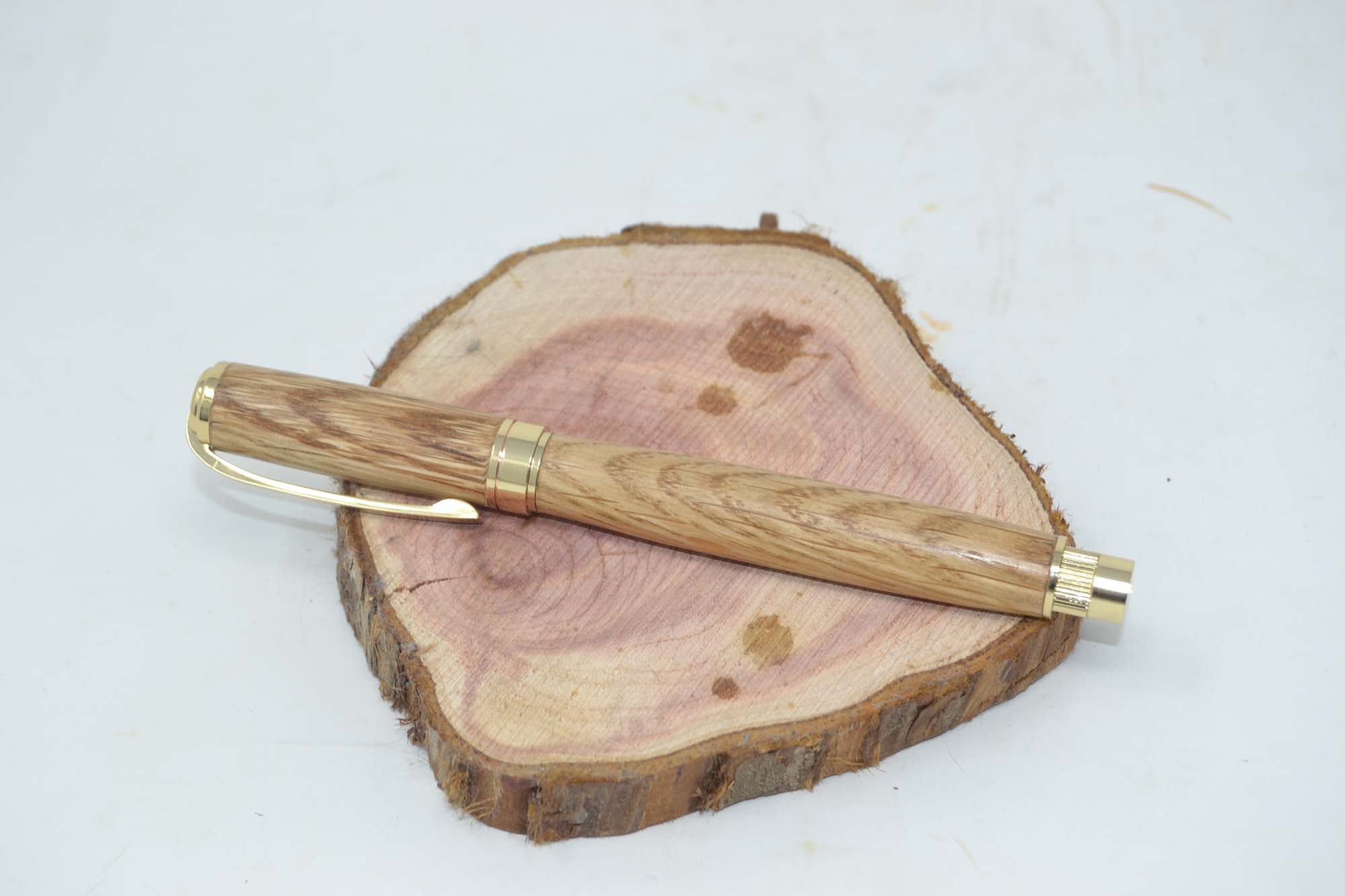 Holz Rollerpen aus Eichenholz, vergoldet