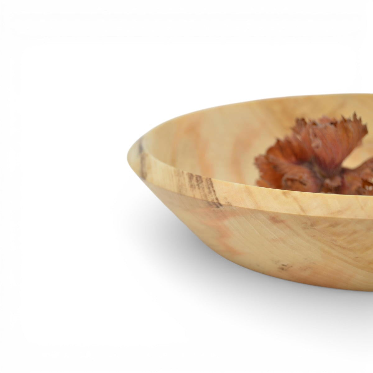 Holzschale aus Pappelholz mit Deko