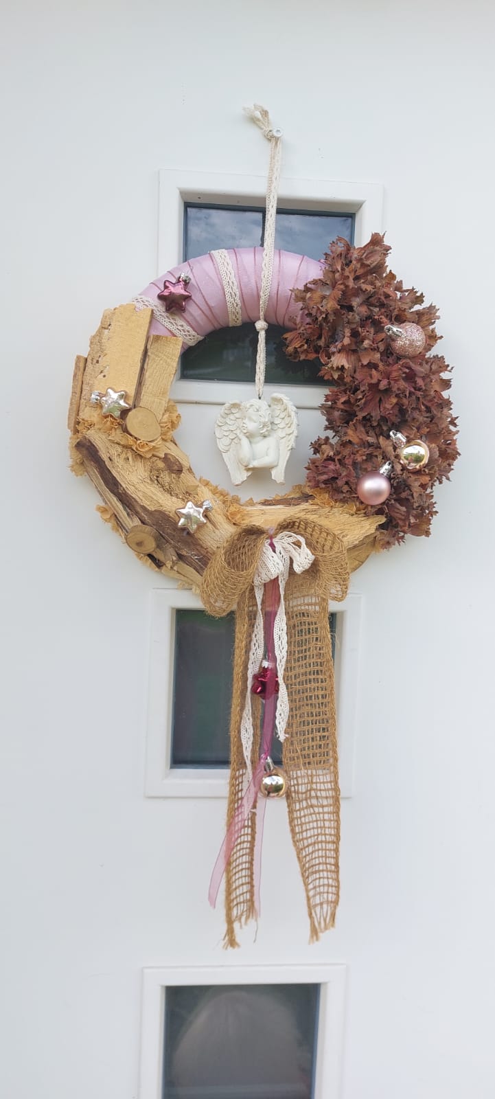 Wiederverwendbarer Weihnachtstürkranz Türkranz ⌀ 34 cm Handarbeit
