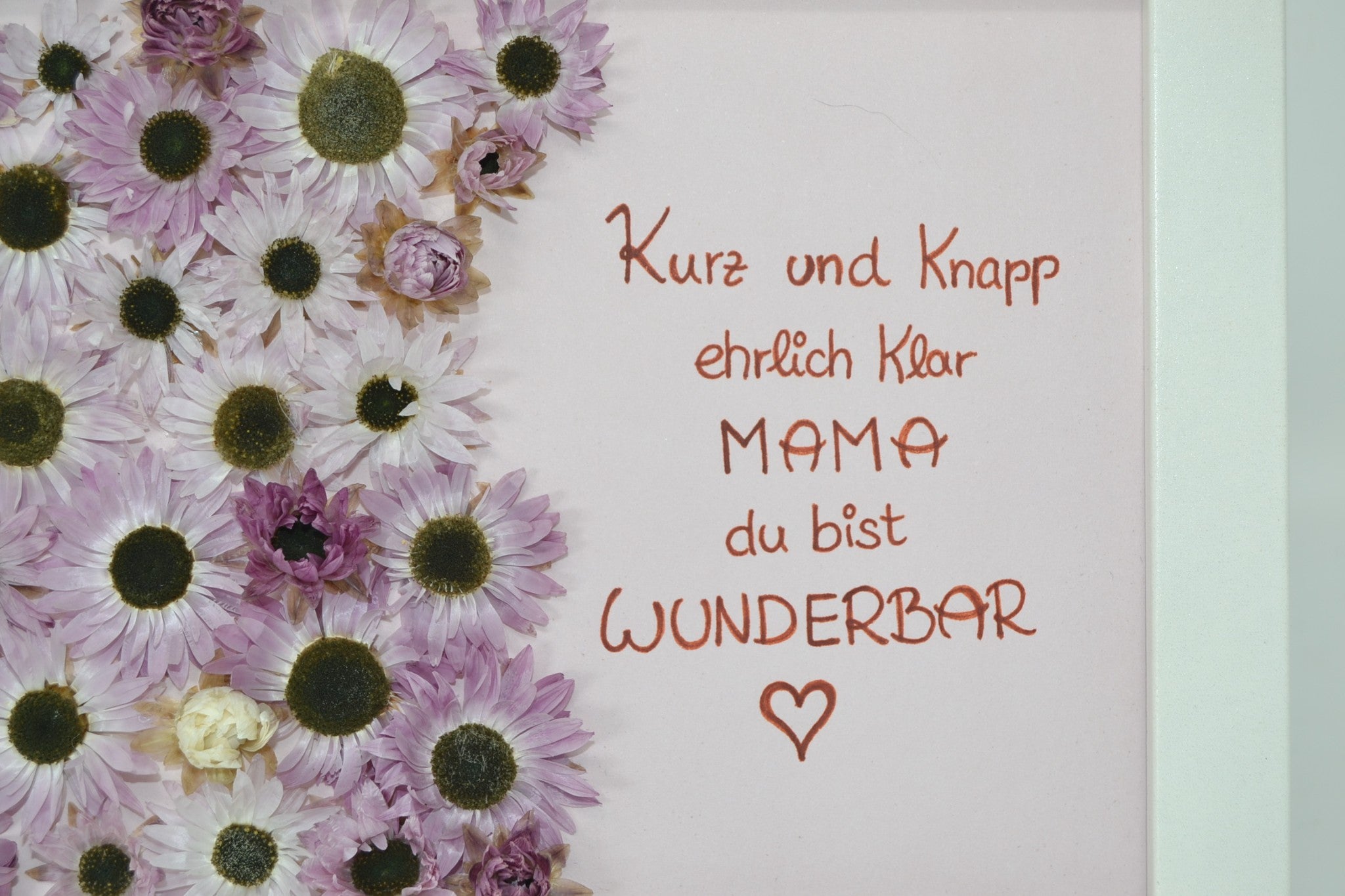 Handgefertigtes Dekobild Bilderrahmen "Mama" 20x15 cm Handarbeit