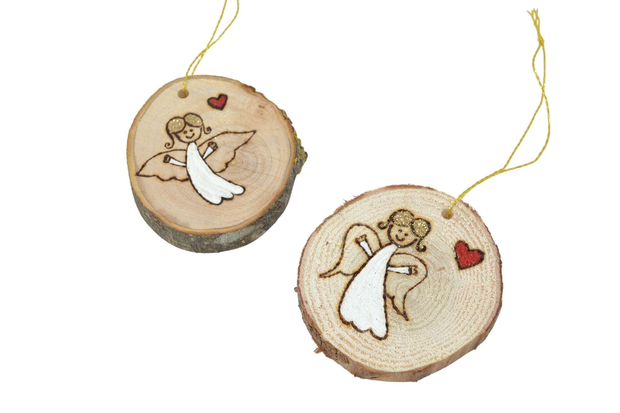 Holz Weihnachtsbaum Schmuck Geschenkanhänger mit Engel-Motiv