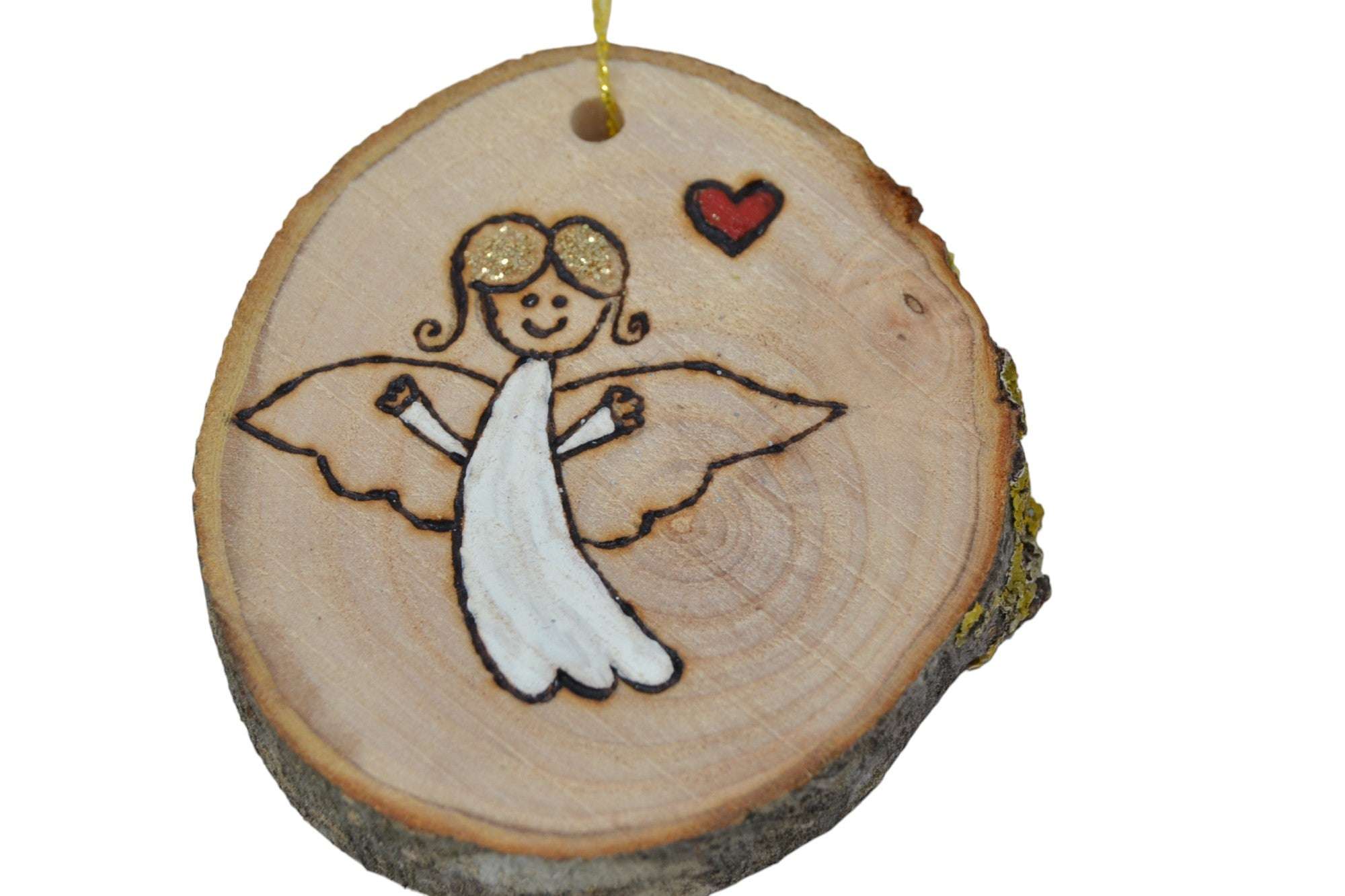 Holz Weihnachtsbaum Schmuck Geschenkanhänger mit Engel-Motiv