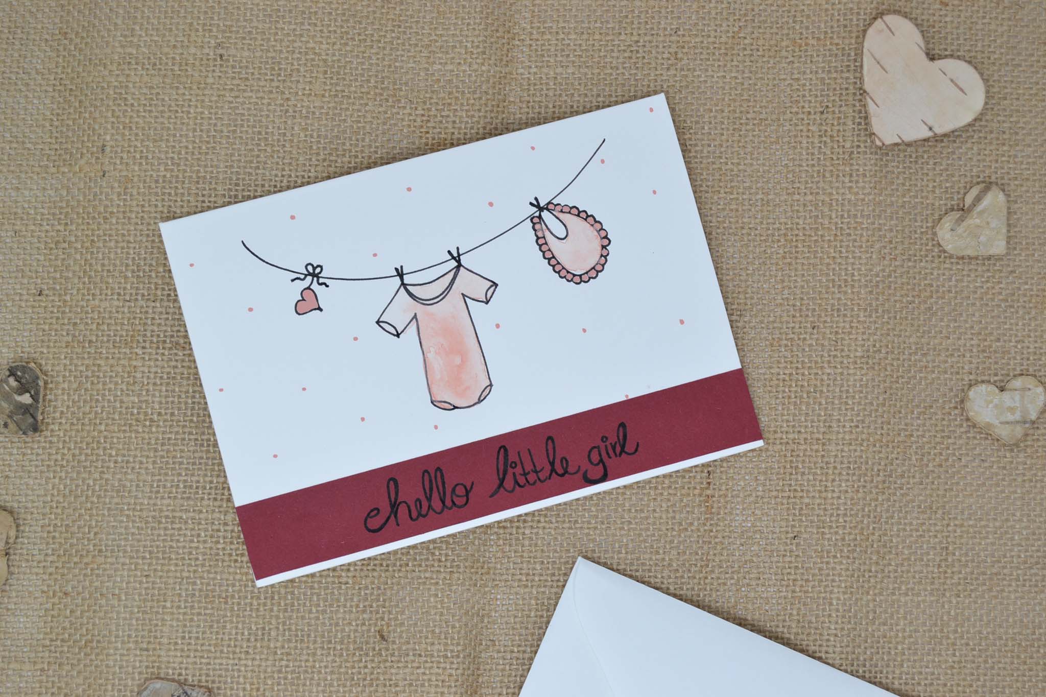 Glückwunschkarte zur Geburt "hello little girl"