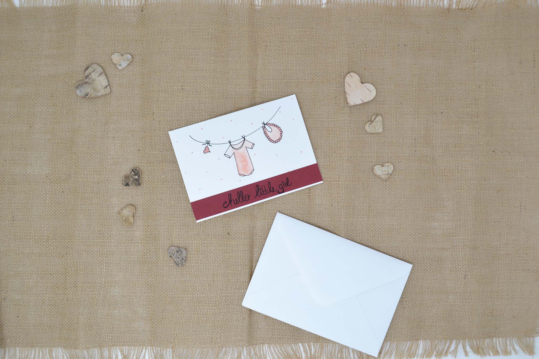 Glückwunschkarte zur Geburt "hello little girl"