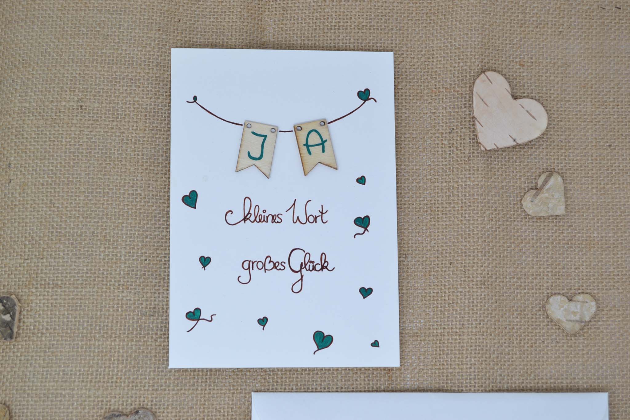 Glückwunschkarte zur Hochzeit "Ja-Wort"