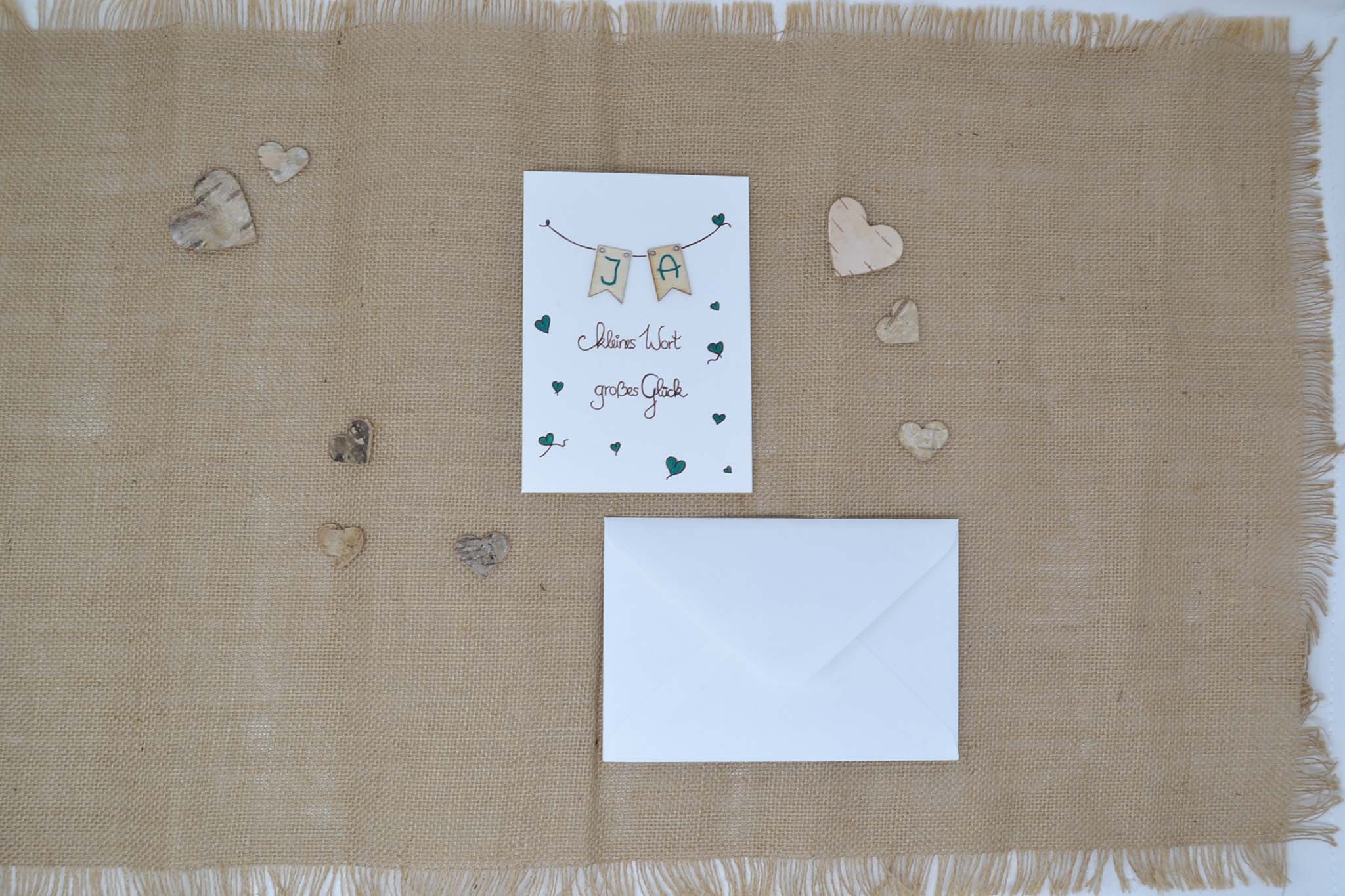 Glückwunschkarte zur Hochzeit "Ja-Wort"