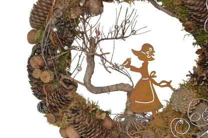 Herbstkranz Türkranz Dekokranz ⌀ 43 cm "Mädchen" Handarbeit