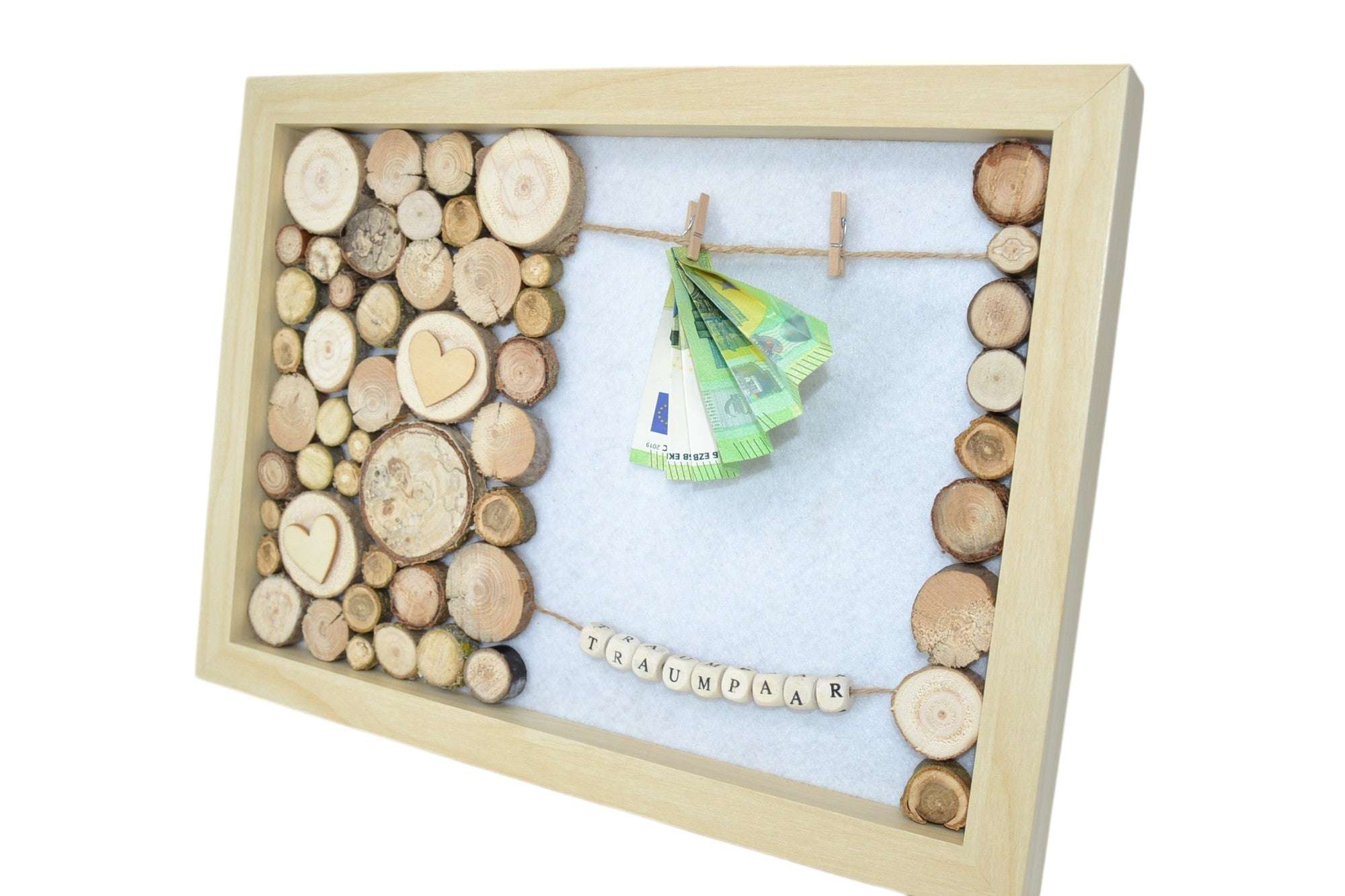 Holz Bilderrahmen Geldgeschenk Traumpaar