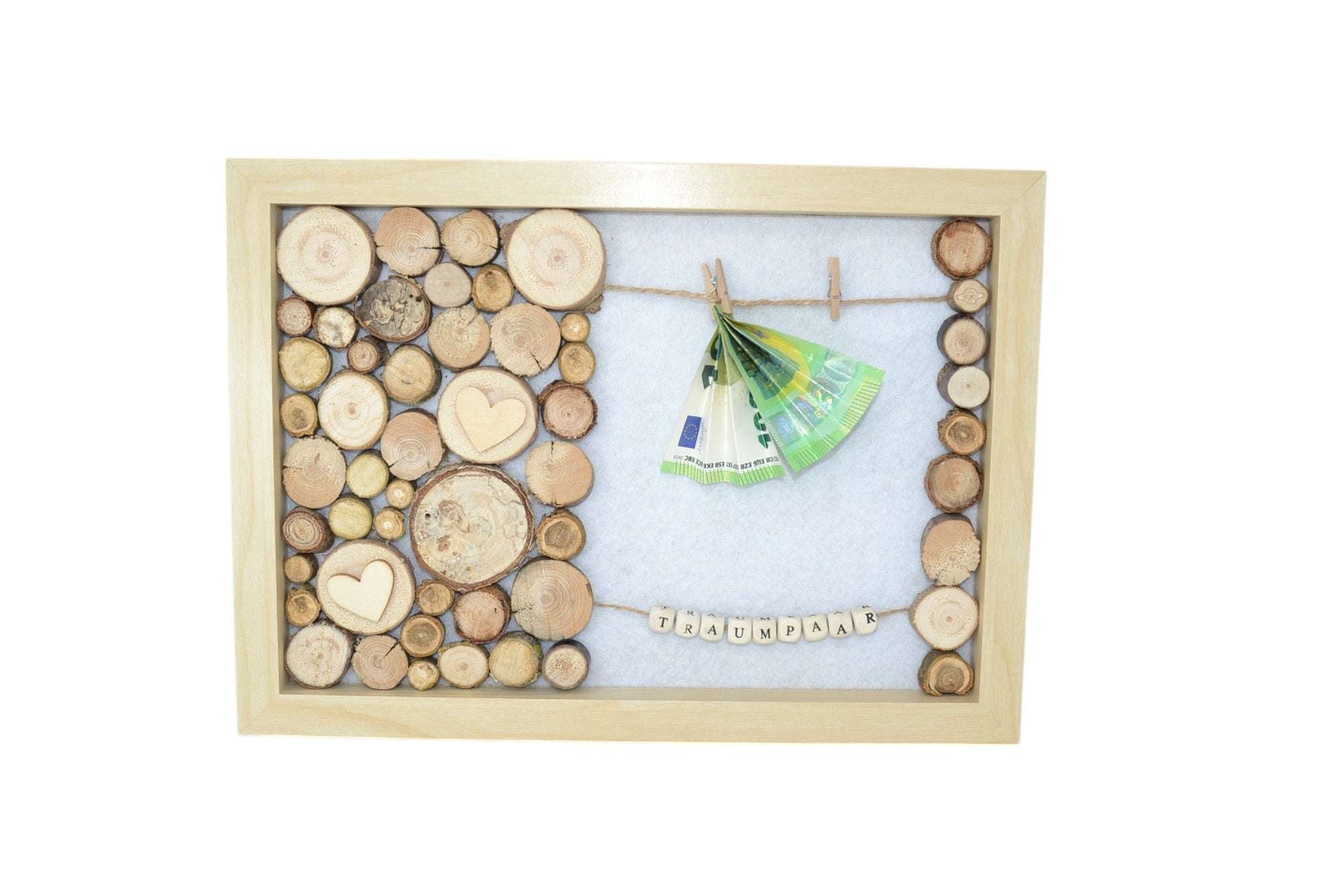 Holz Bilderrahmen Geldgeschenk Traumpaar