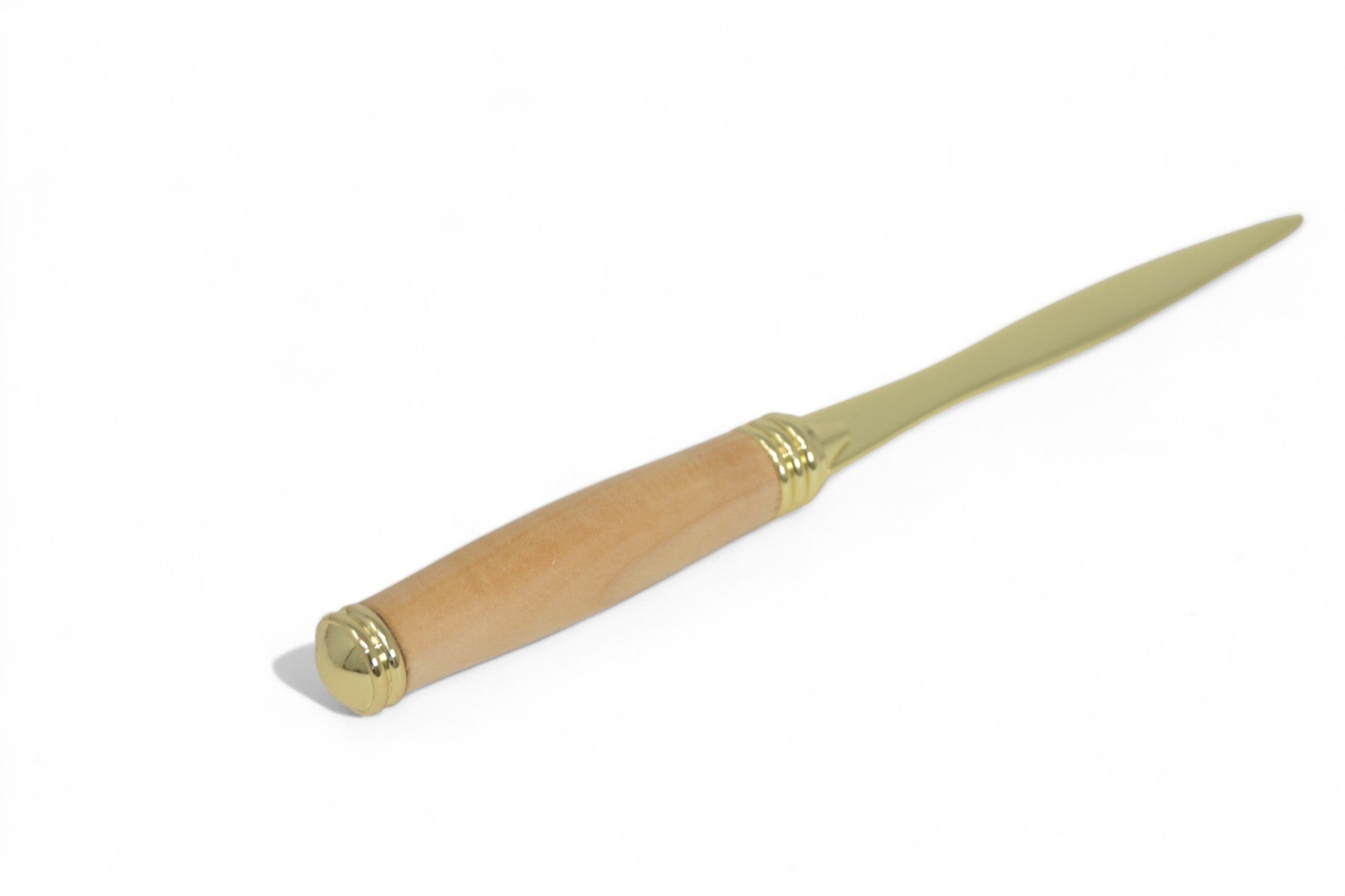 Holz Brieföffner Rosskastanie 24k vergoldet